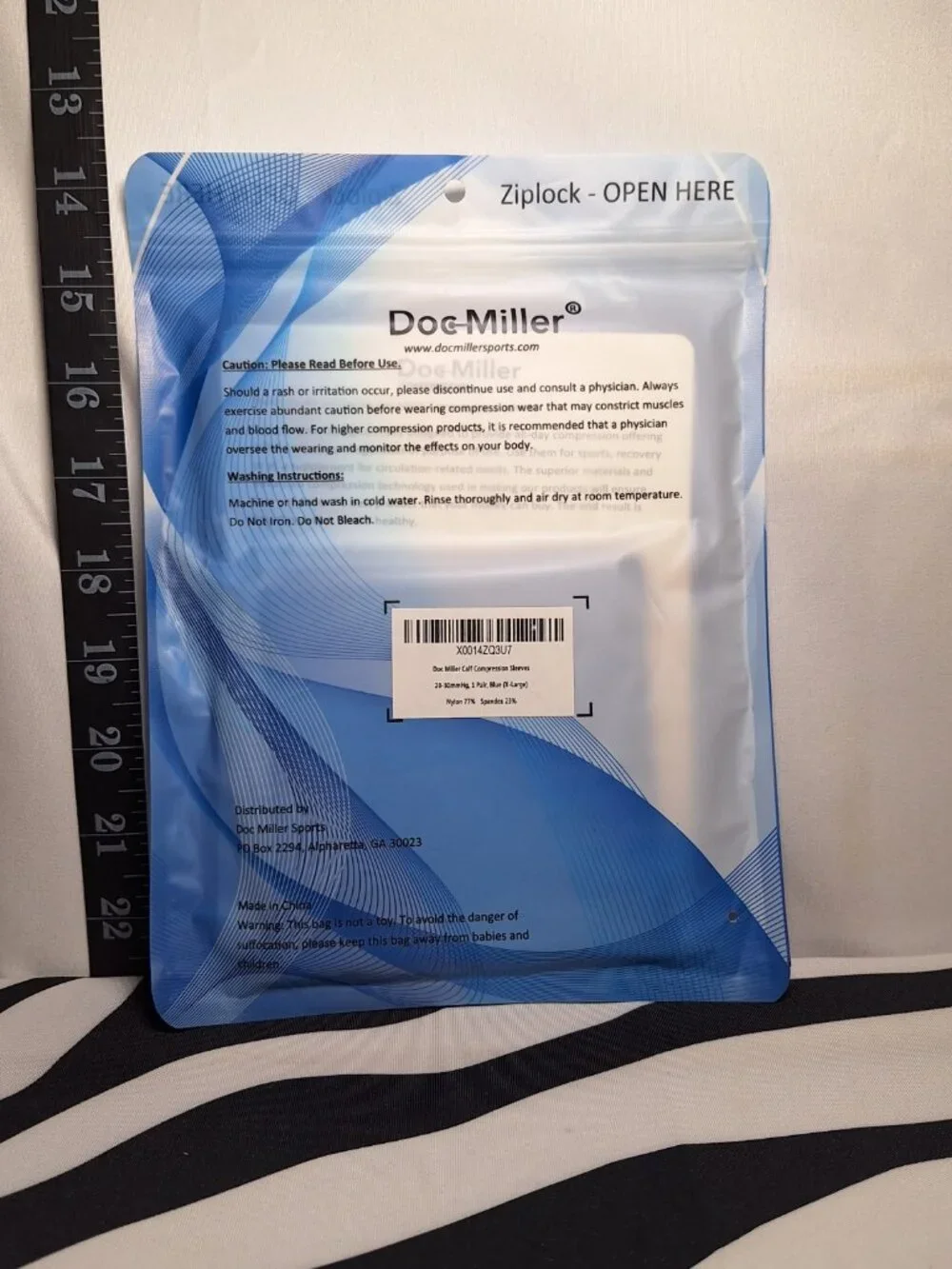 Doc Miller Compression Calf Compression Sleeve, 1 Pair, Blue